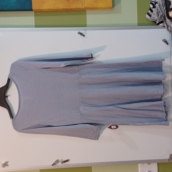 NWT Lg "Proud Blue" 3/4 slv Skater Dress - Picture 7 of 9